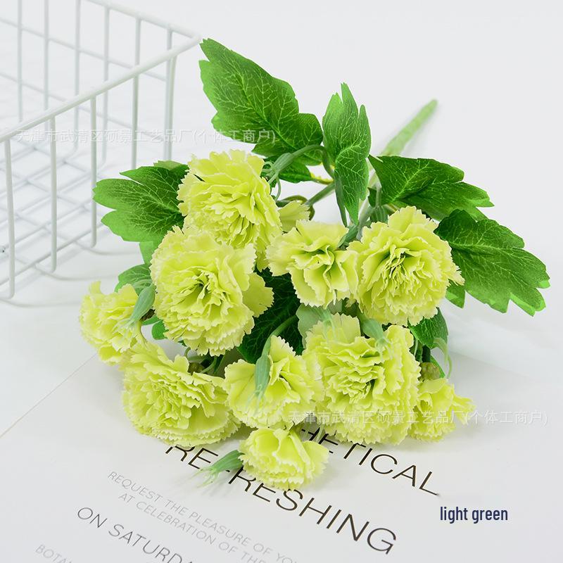10-Head Artificial Carnation Bouquet for Mother's Day or Teacher's Day - Ideal for Home, Restaurant, and Bar Decorations