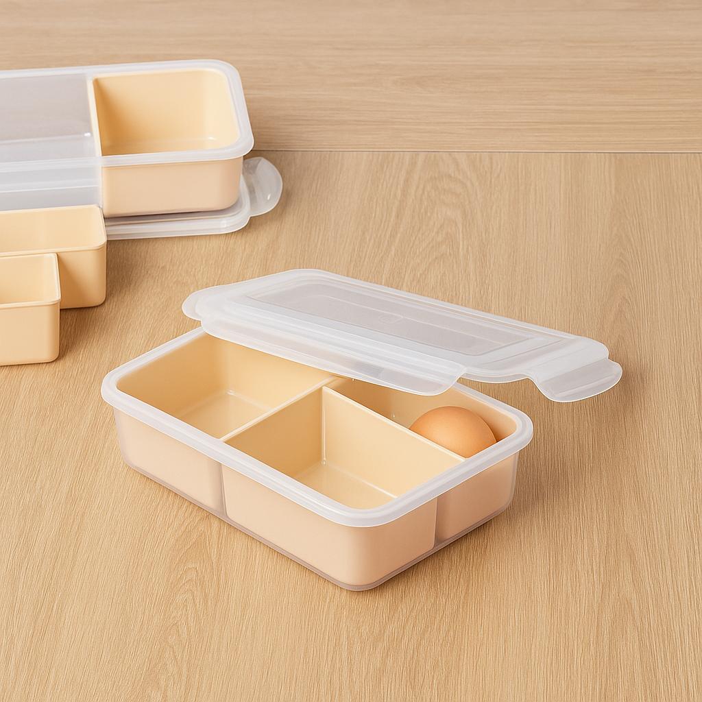 Master Your Meal Prep: Daiso Divided 3-Compartment Rectangular Food Container (1.5L