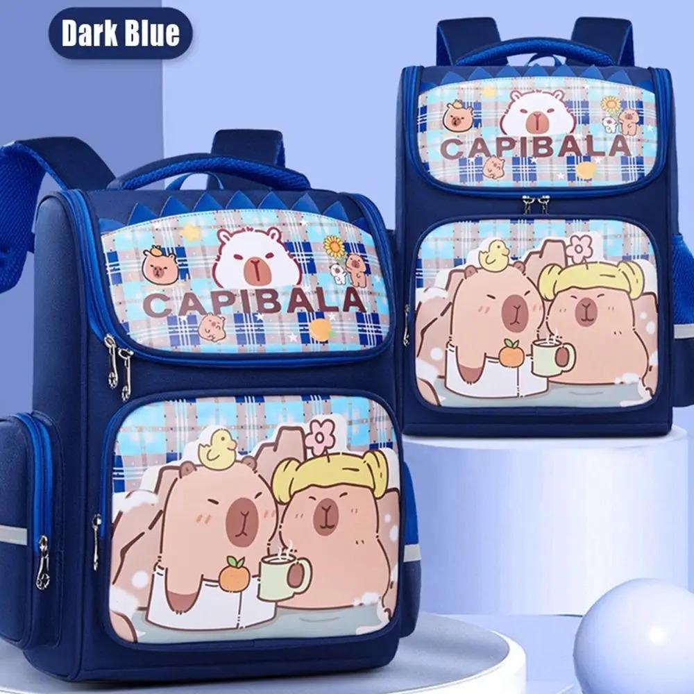 

Large Capacity Capybara School Bag Multi-pocket Children s Shoulder Bag Kids Gifts S-Style2