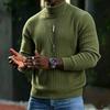 Men's Color Turtleneck Sweater Casual Knit Base Layer Pullover for Everyday Wear