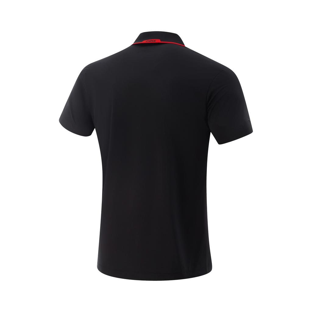 Li Ning Soft And Comfortable Breathable Spliced Versatile Short Sleeve Polo Shirt Men tops Black APLV525-2