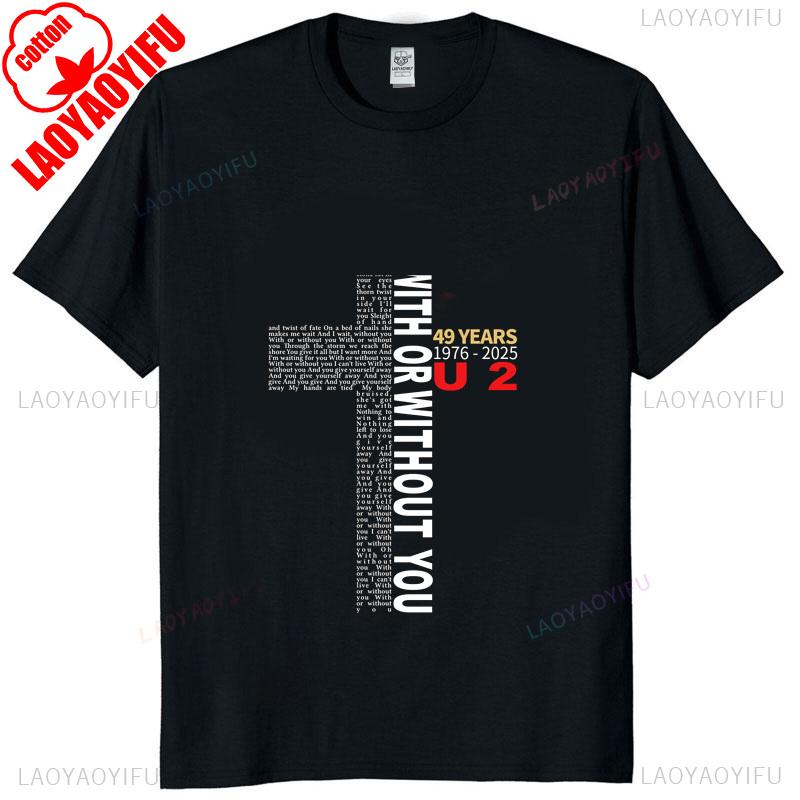Maglietta Grafica Anniversario U2 Band 49 Unisex 19762026 Vintage Rock Tribute Firma Maglietta Casual Street Style Abbigliamento Musicale