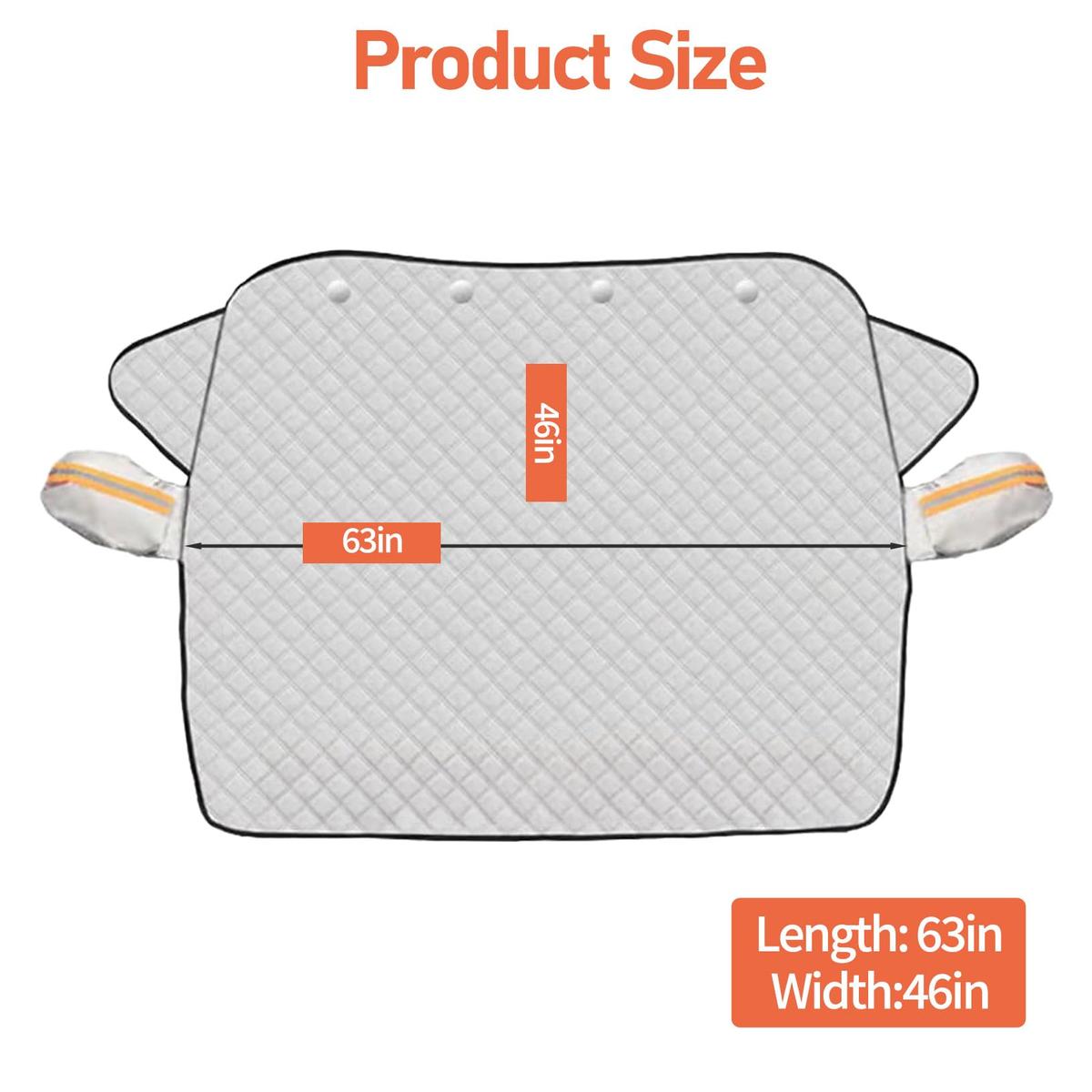 

Suitable for winter car front windshield special snow cover, sunshade thickened model, magnetic snow protection 63L-46W inch