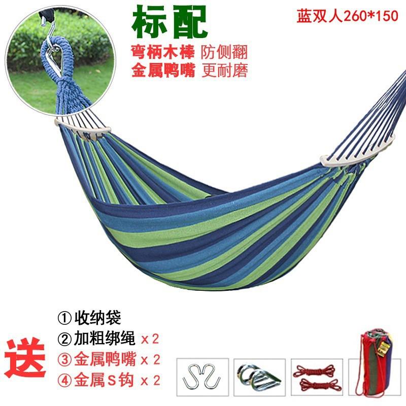 Portable Outdoor Hammock Kids Adults Durable Canvas Fabric With Anti-Roll Design Camping Hiking Garden Relaxation