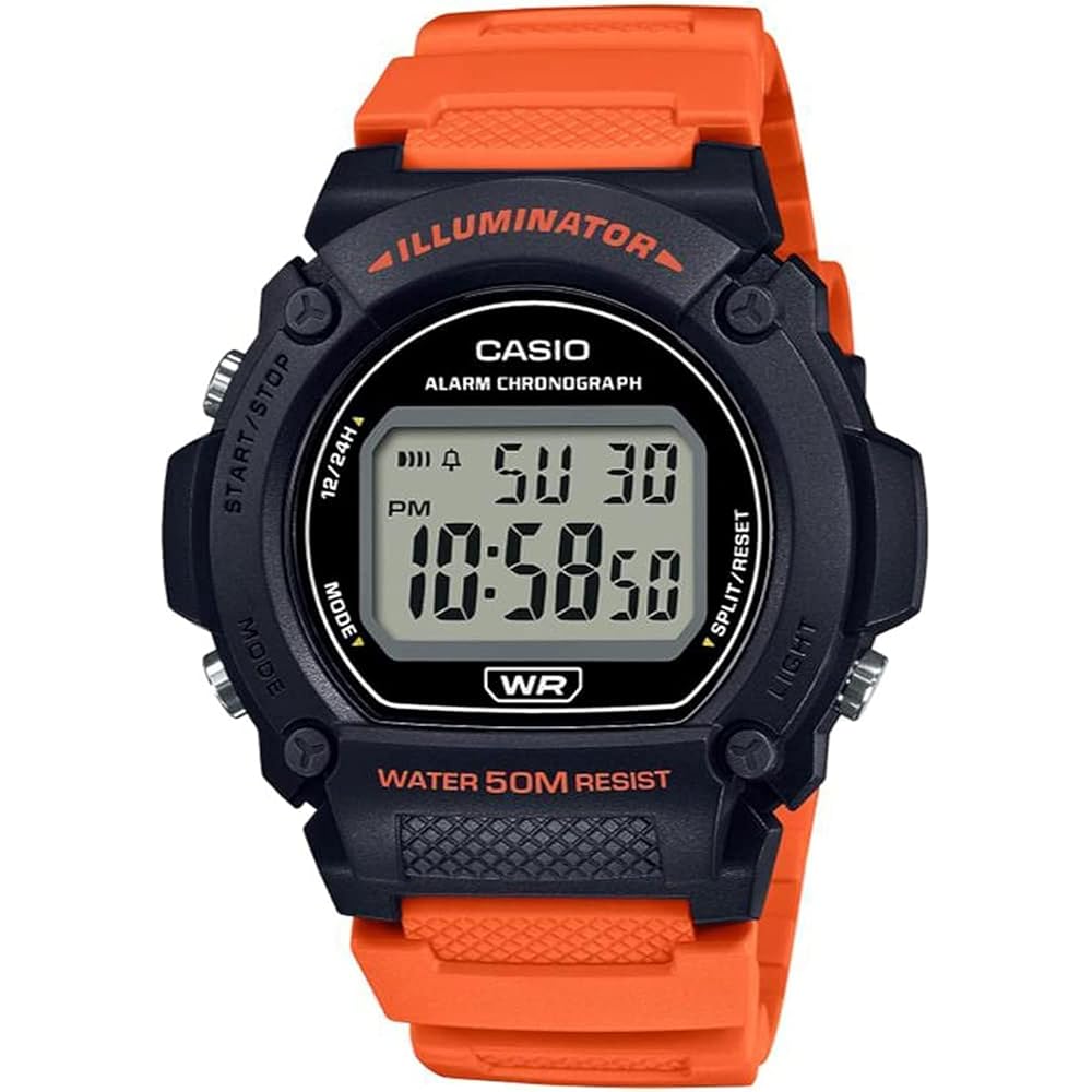 [Casio] CASIO Standard Digital Watch W-219H-4AV Men s Cheap Casio Chipukashi Orange Overseas Mode...