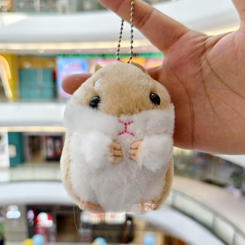Süßer Hamster Anhänger Plüschtier Stofftier Puppe Taschenanhänger Schlüsselanhänger Stoff Cartoon Schmuck Zubehör Schlüsselanhänger Mädchen Geschenk Dekoration