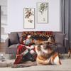 Cat Selfie with Santa Warm Soft Blanket  Kids Adult Plush Throw Blanket Fashion Couch Chair Flannel Bedspread Sofa Bed Cover