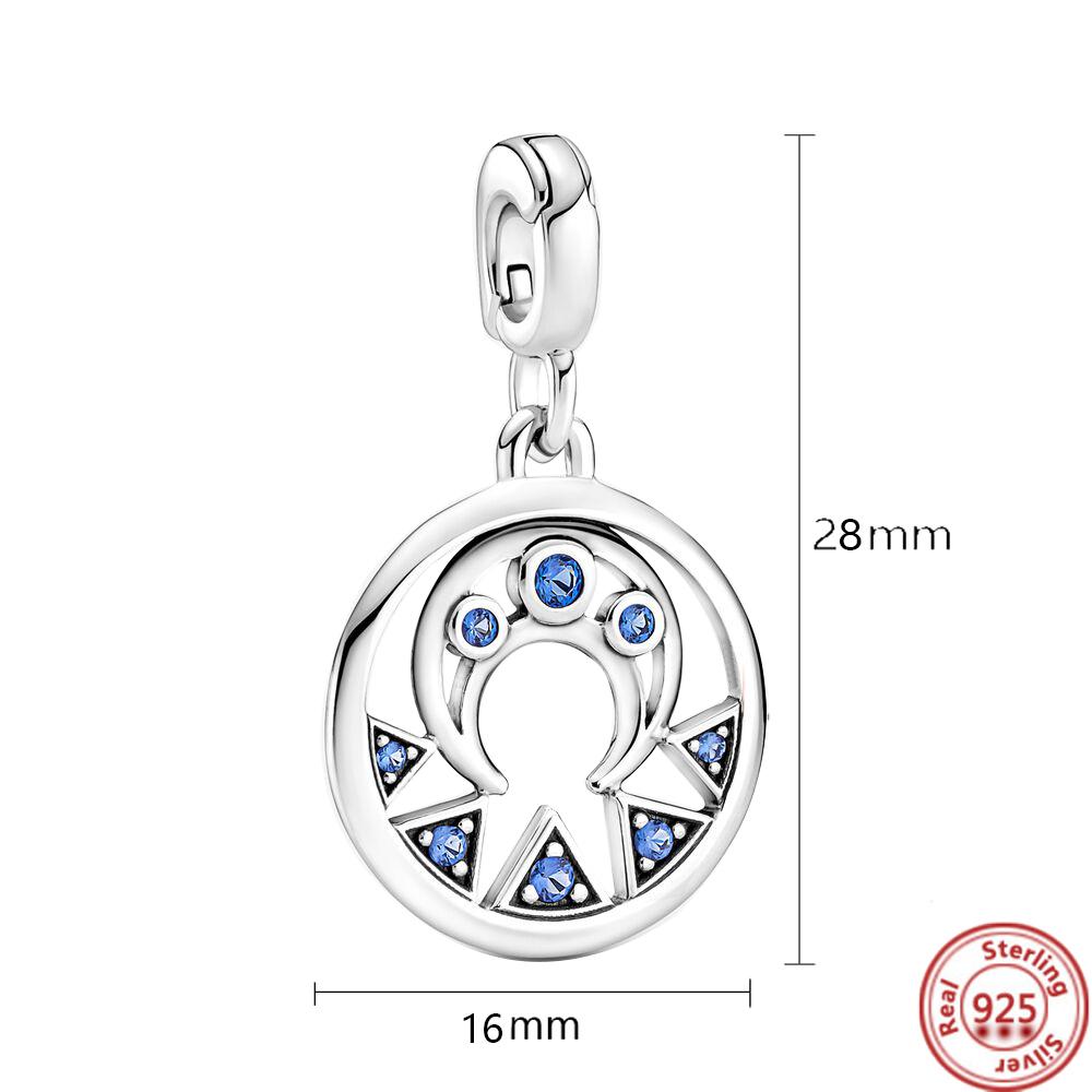 Me Ring S925 Sterling Silber Perle Runder Verbinder Charm Doppelarmreif Passend für Original Me Gliederkette Armband Schmuck