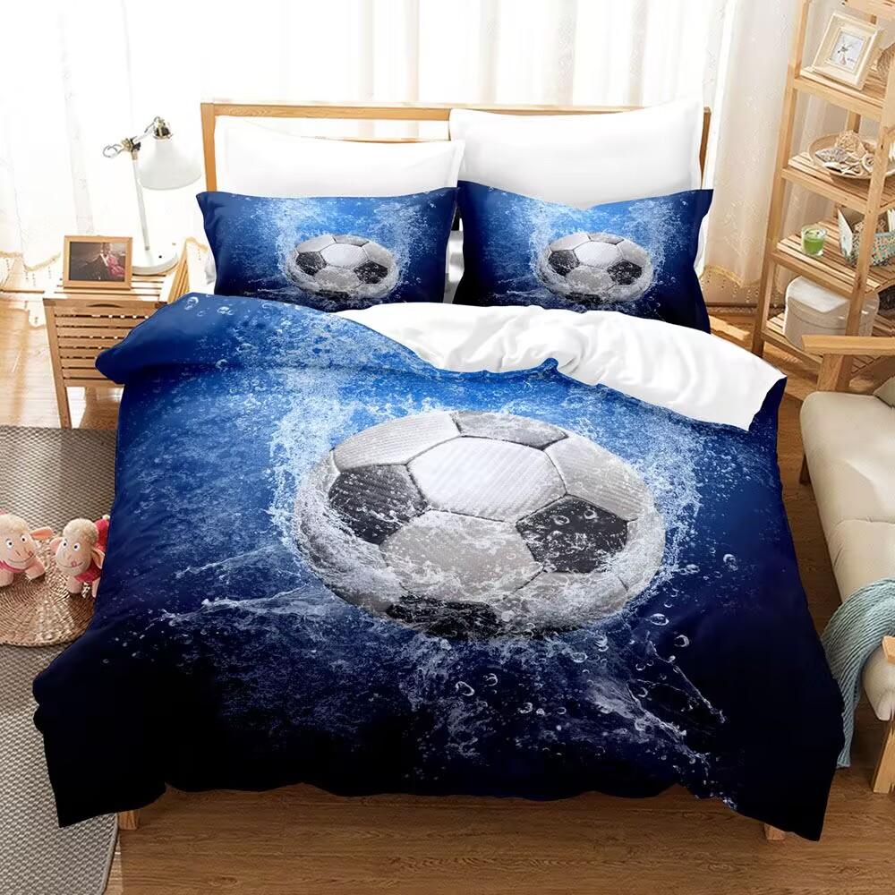Football Basketball Bedding Set Soft Airy Skin-Friendly Sport Twin King Size Duvet Cover  Durable Stretchable Fabric Boys Gift