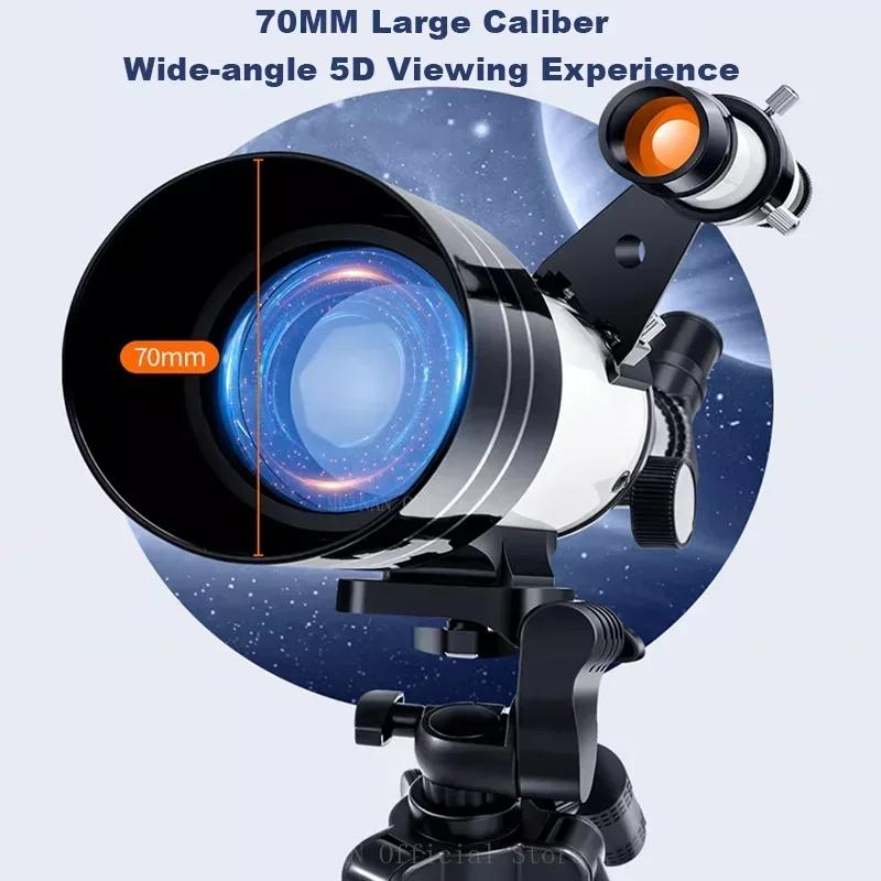 150X Astronomical Telescope Binocular 70mm Large Aperture F30070 For Outdoor Camping Beginner Star and Moon Observation