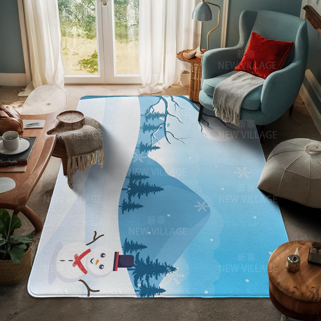 House Entrance Carpet Home Door Mat Living Room Bath Foot Bathroom Non-slip Water Absorption Rugs Bath Merry Christmas Winter