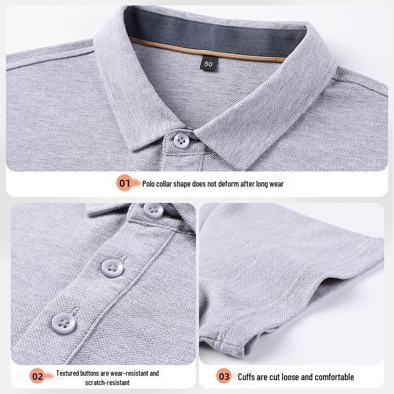 Romon Men's Solid Cotton Short Sleeve Polo Shirt