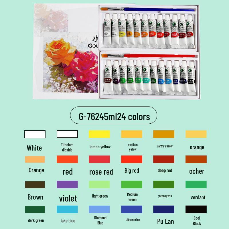 Mali Gouache-Farben-Set - 5ml & 12ml Tuben, in einer Box für Anfänger