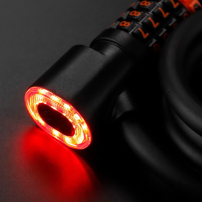 Haistick GNY-74 Portable Bicycle Cable Lock with Taillight Password