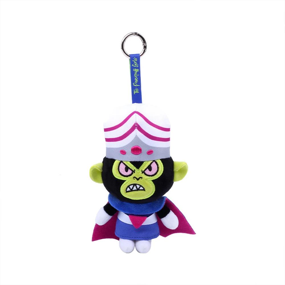 Genuine The Powerpuff Girls Plush Keychain Doll Toys Cartoon Villains Mojo Jojo Cuddly Stuffed Dolls Backpack Ornaments Gifts