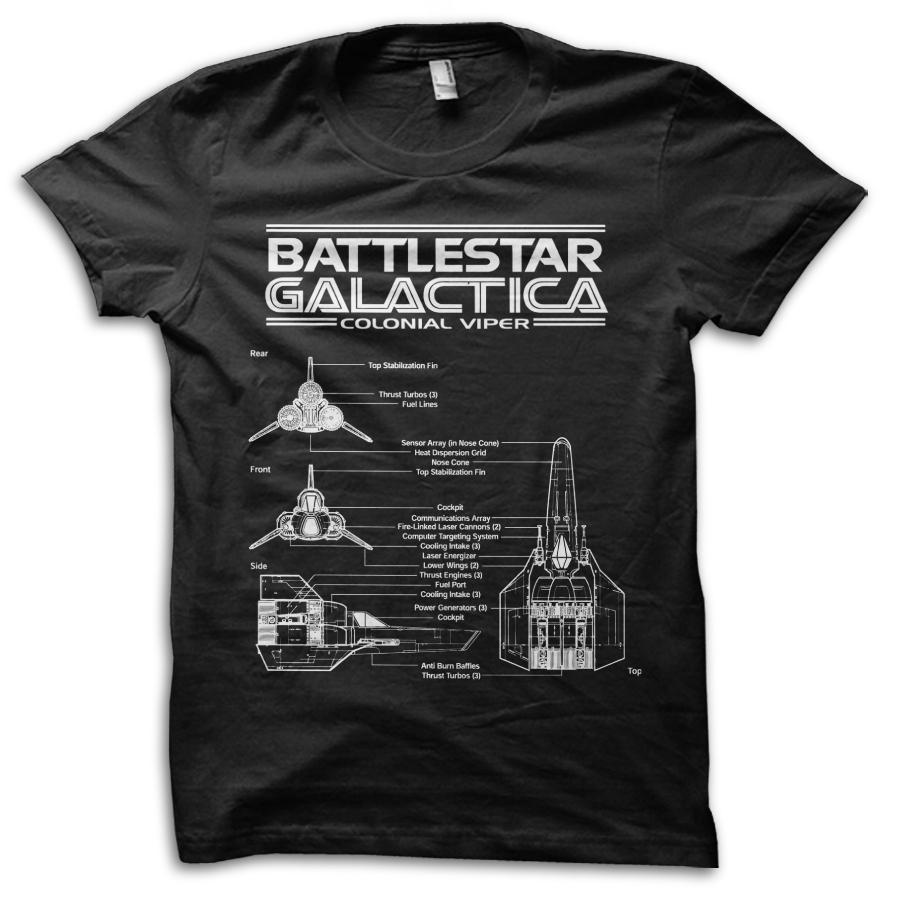 Колониальный Вайпер Чертежи Линкор Фильм Ссылка Футболка M5732 S