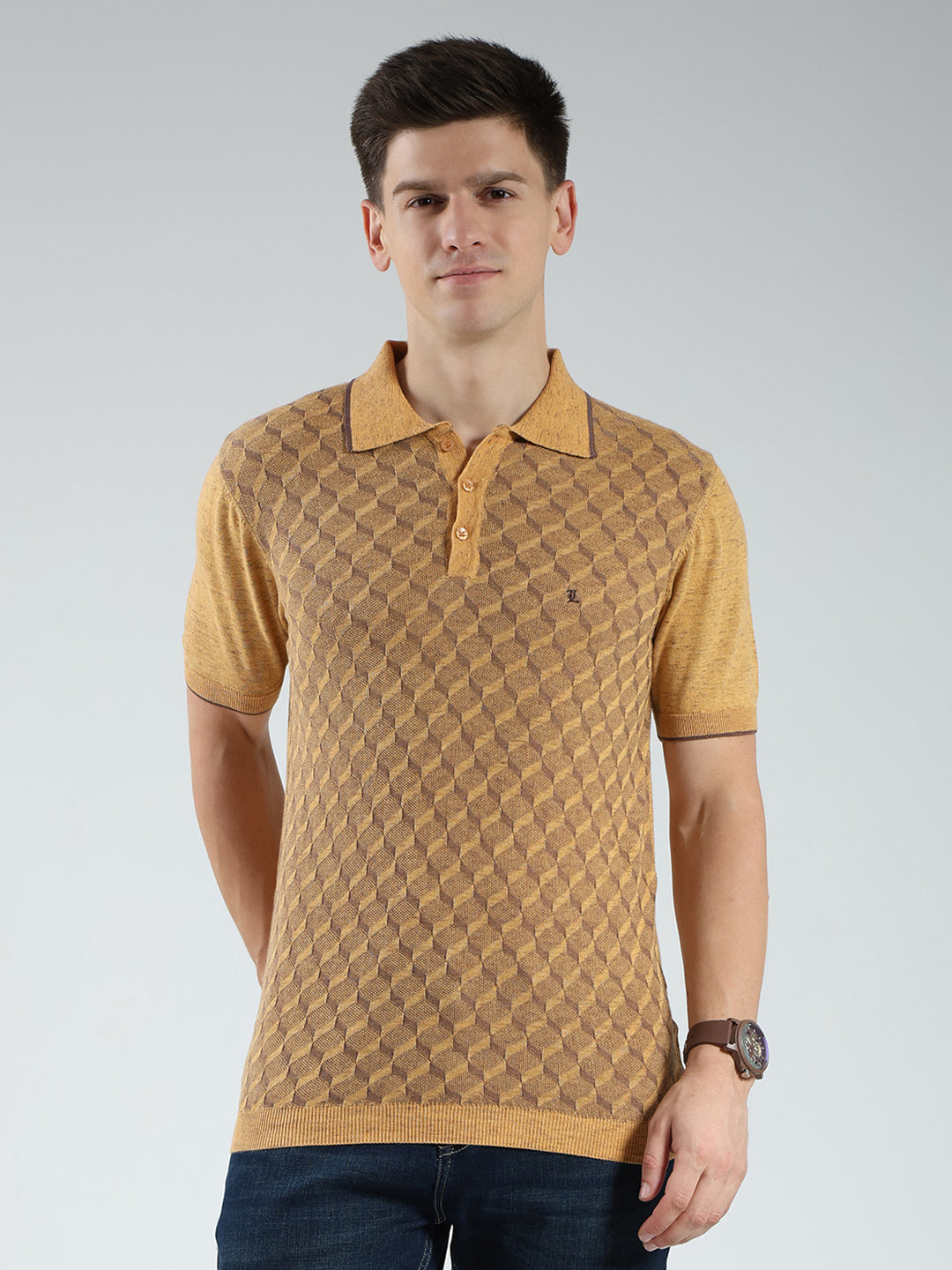 Monte Carlo Men Regular Fit Mustard Tshirt L горчичный