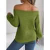 Fashion Off-the-shoulder Pullover Hollow Out Women Sweater Autumn Casual Knitted Tops Long Sleeve Loose Casual Solid Color One-word Collar Sweaters