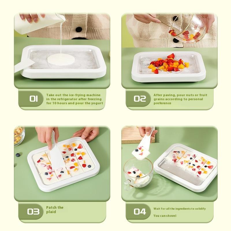 Mini Stir Fry Yogurt Machine 304 Stainless Steel Instant Ice Cream Maker Child Handmade DIY Baking Toy (Physical Cooling)