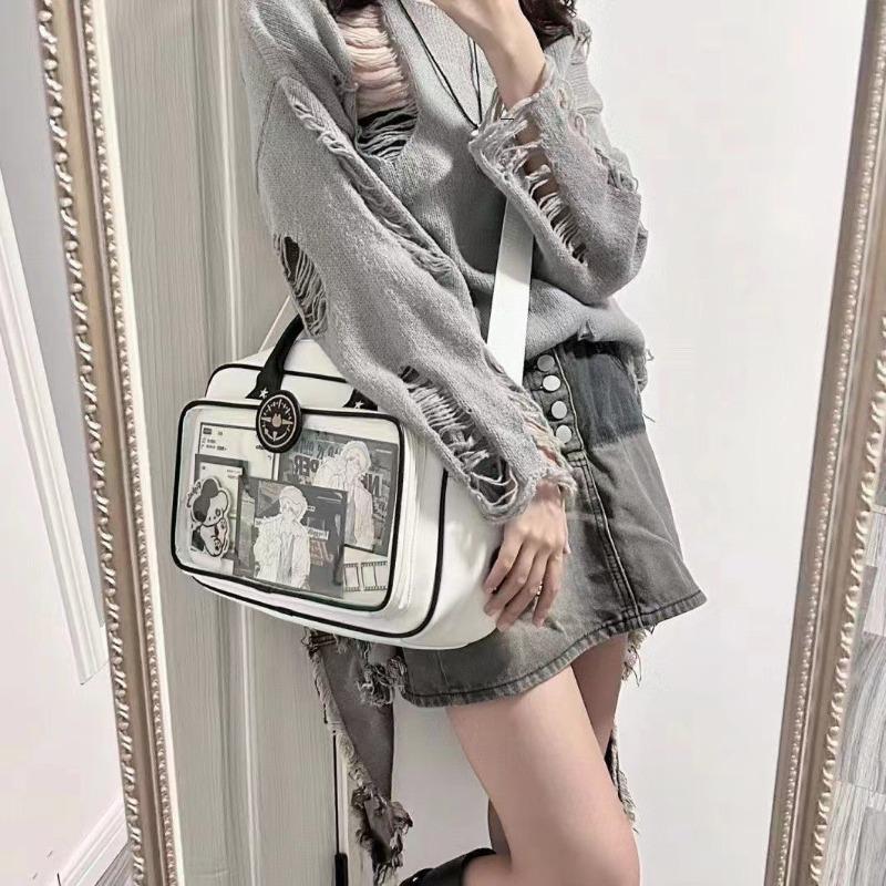 Japanese Pain Bag Large Food Volume Two-dimensional Yuan Feng Student Party Cat Box Double Shoulder Large Capacity Class Commuter Bag Messenger Bag