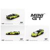 MINI GT Scale LAMBORGHINI AVENTADOR SVJ 63 ROADSTER MiJo Limited Edition Lamborghini Aventador SVJ 63 Roadster Blister Package 164 (VERDE SHOCK) -
