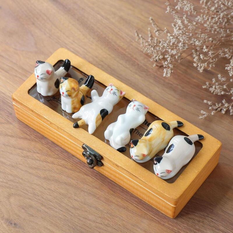 Cute Ceramic Cat Chopstick Holders
