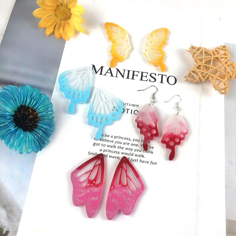 Earring Pendant Resin Molds Silicone Mold Butterfly Pendants Epoxy Crafts Jewelry Making Casting Mould Keychain Molds