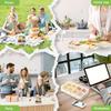 Large 8-Compartment Clear Divided Serving Tray with Lid,Handle,Airtight Food Storage Container,Removable Compartments