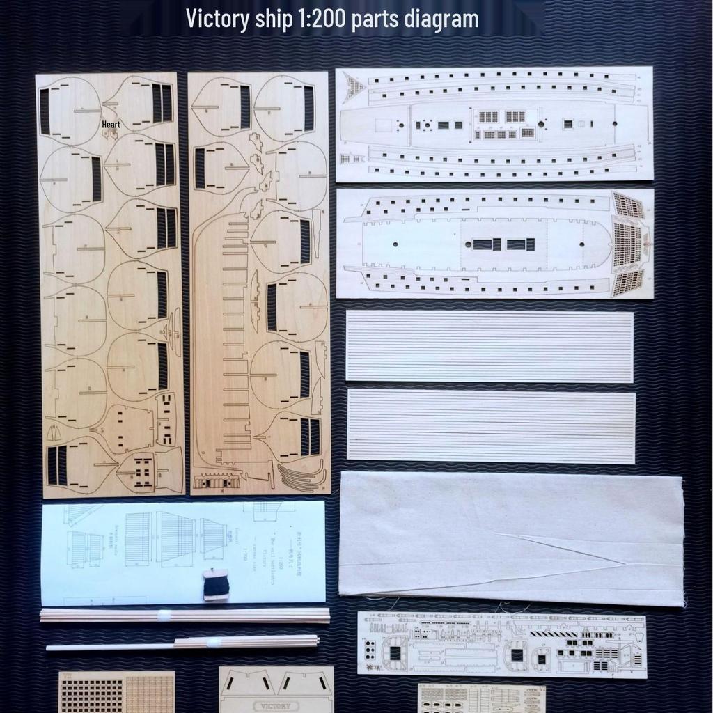 Victory Ship Model: 1:200 & 1:150 Scale Laser-Cut Wooden DIY Sail Battleship Model