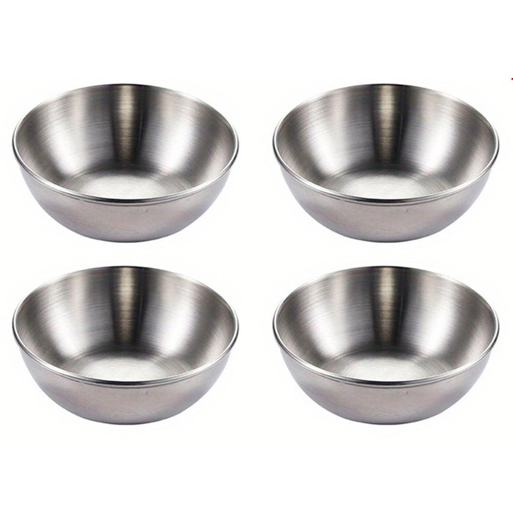 1/2/4/6/9pcs Stainless Steel Round Saucers and Dipping Bowls - Perfect for Hot Pot, Sushi, and Appetizers - Includes Small Sauc