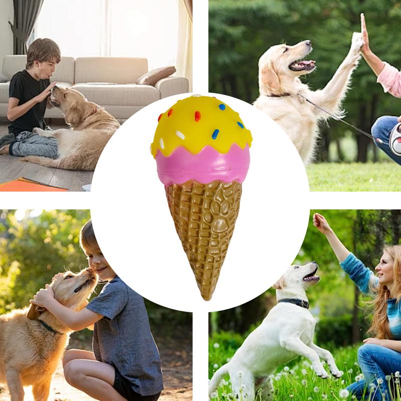 Durable Dog Squeak Chew Toys Donuts Ice Cream Burger Style Floatable On Water Training Outdoor Simulation Pet Chewer Toy
