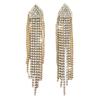 New Product Full Diamond Geometric Triangular Earrings, Long Exaggerated Fringed Earrings, Trendy Personalized Earrings, Women'S Exquisite