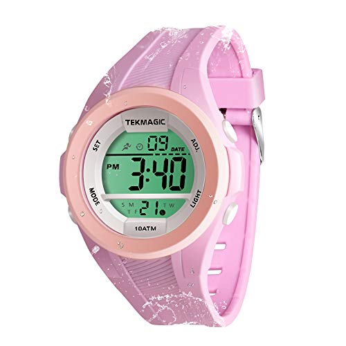 

Multifunction Sports Watch for Girls, 100m Water Resistant, Perfect for Swimming, Diving, and Surfing, with Alarm, Calendar, Stopwatch, Dual Time, and