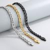 6mm Hip Hop Singular Chain Necklace Men's Stainless Steel Twisted Chain Simple Thick Necklace Gold/Black Color Pop Party Jewelry