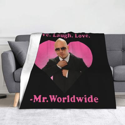 Live Laugh Love Pitbull Herr. Weltweit Flanell Decken Frühling Herbst Tragbare Warme Überwurfdecken für Sofa Bettwäsche Überwürfe