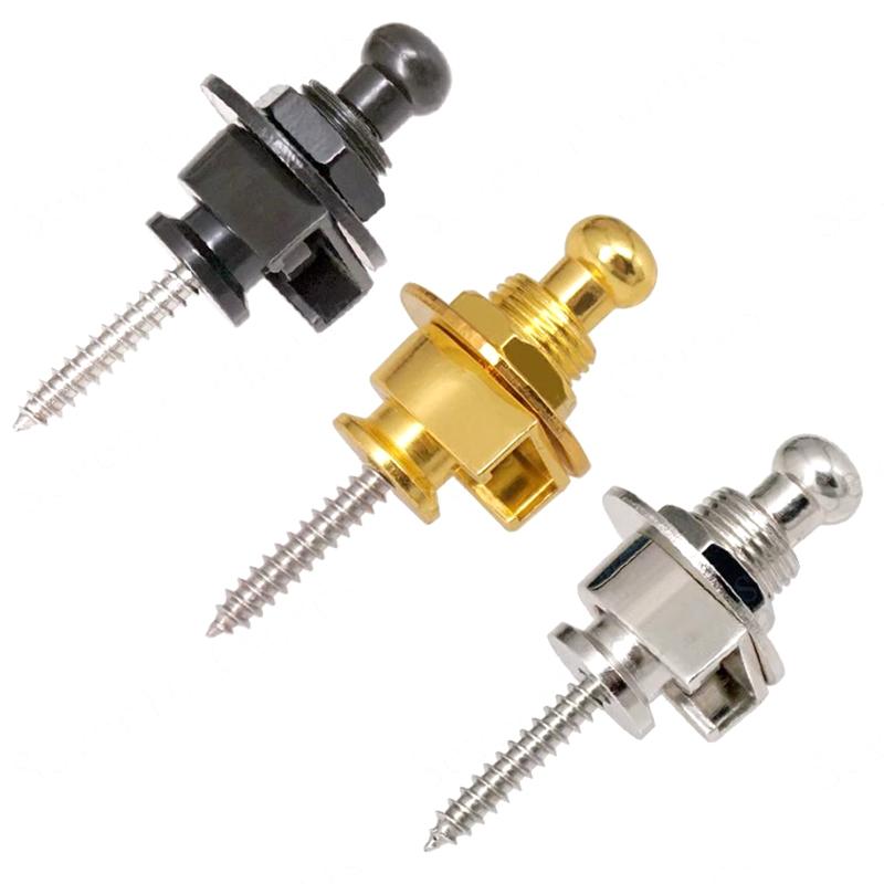 2PCS/Set Guitar Strap Lock Round Head Button Pin Gold Black Silvery 3 Color Available Skidproof Guitar Bass Straplock Button ZYF