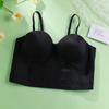 New French Slim Fit V-Neck Strapless Bras Sexy Strapless Bra With Underwear Pads Cup Lingerie For Women