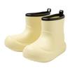 Korean-Style Chunky Heel High-Top Rain Boots for Women - Spliced Candy Color, Thick-Soled Rubber Shoes for All Seasons