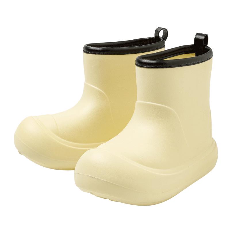 Korean-Style Chunky Heel High-Top Rain Boots for Women - Spliced Candy Color, Thick-Soled Rubber Shoes for All Seasons