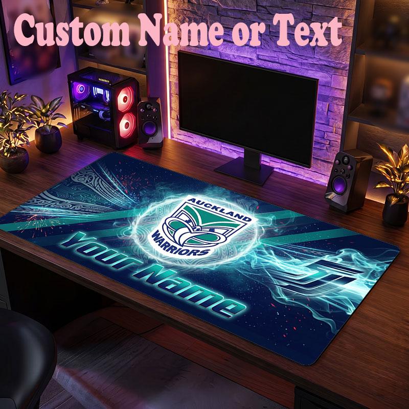 Wigan Warriors Customized Name Text Mouse Pad, Large Desk Mouse Mat Personalized Home Office Present