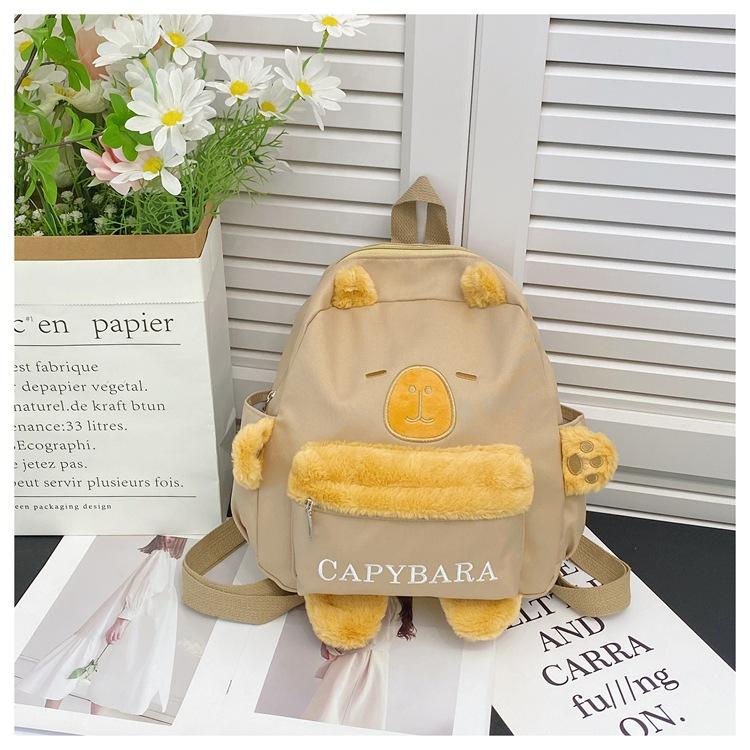 Pack Men's and Women's Plush Cute Versatile Cartoon Capybara Elementary School Students Fashion Backpack