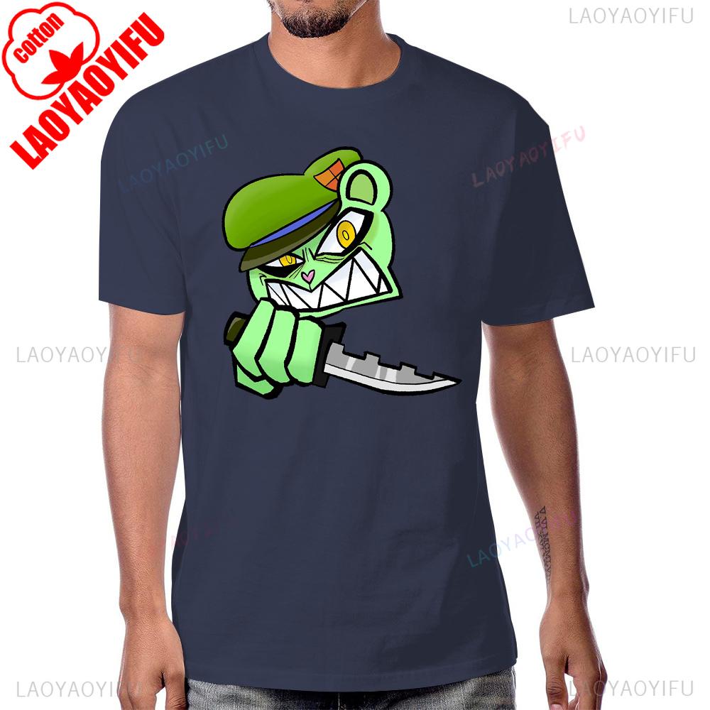 Hot Sale Happy Tree Friends Anime Printed Cool Tshirt 90s Cartoon Black Humor Graphic Short Sleeve Summer Style Cotton Tshirt