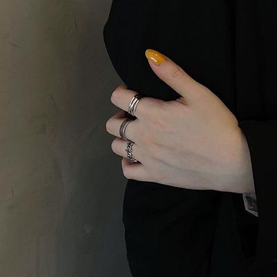 3Pcs Punk Style Alloy Width Hip-Hop For Men Female Finger Ring Vintage Roman Numeral Rings Opening Adjustable Ring Jewelry