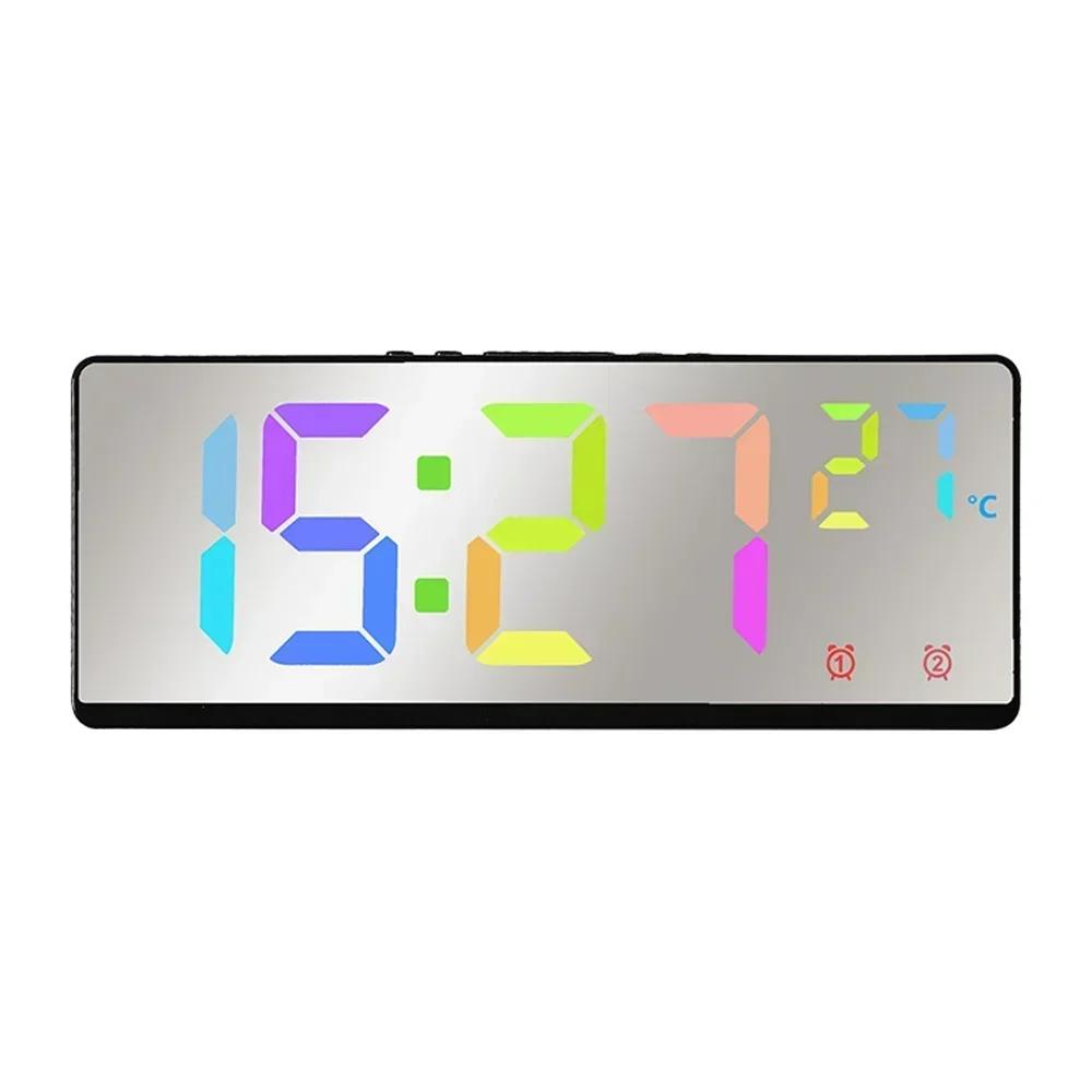 Smart Voice-Activated LED Alarm Clock with Dual Alarms Night Mode and Temperature Display for Bedroom or Desk
