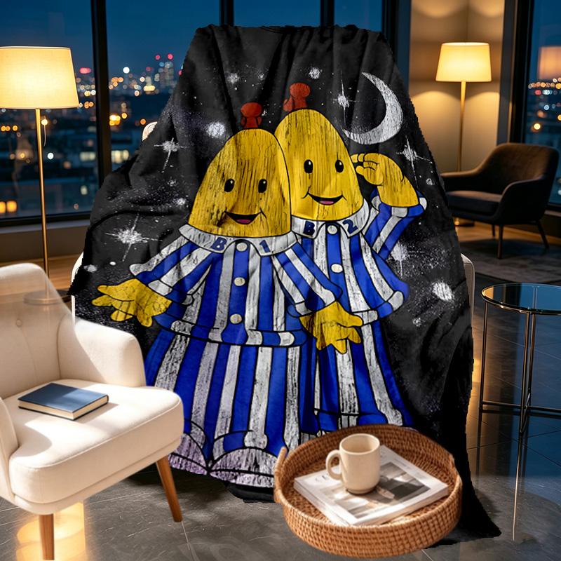 Bananas in Pyjamas Print Blanket - Soft & Comfortable, for Bedroom, Travel, Sofa, Home Decoration - Birthday Christmas Gift for Friend