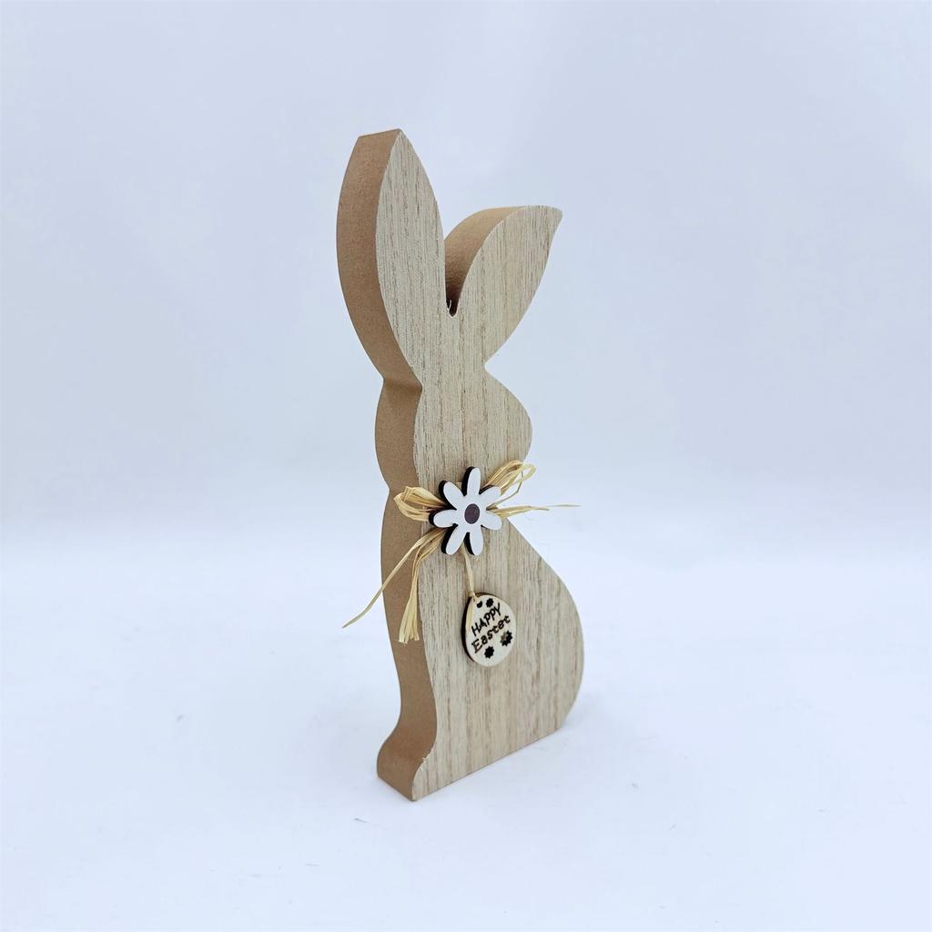 Easter Bunny Decoration Creative Desktop Home Decor, Wooden Home Decor Gift