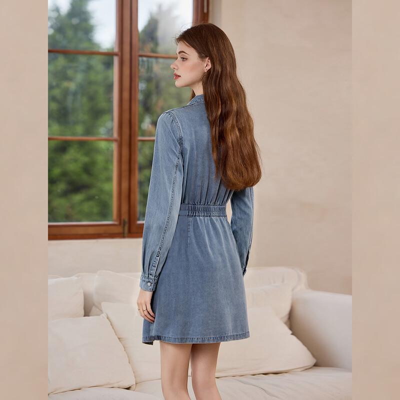 Vintage Denim A-Line Midi Dress
