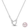 Heart to Heart Necklace Copper Metal Authentic Original Love Heart Pendant Bead Component Chain Link Designed For Women Wedding Engagement High