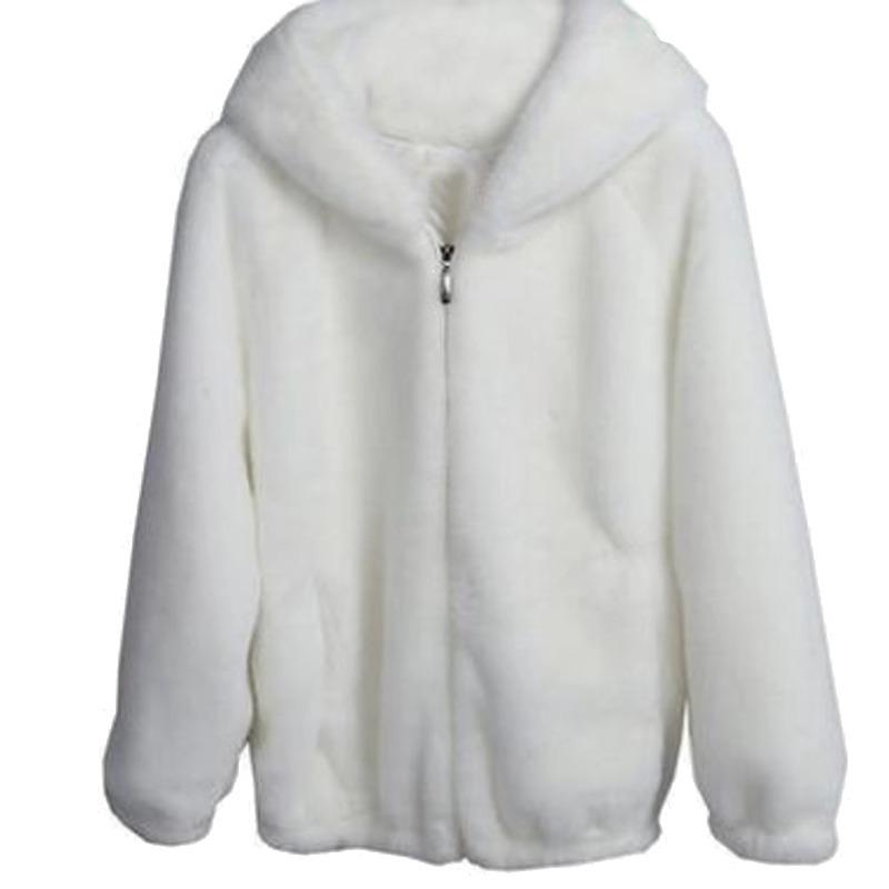 Women's Petite Thickened Hooded Fluffy Jacket, Double-Sided Plush, Short Autumn/Winter 2025