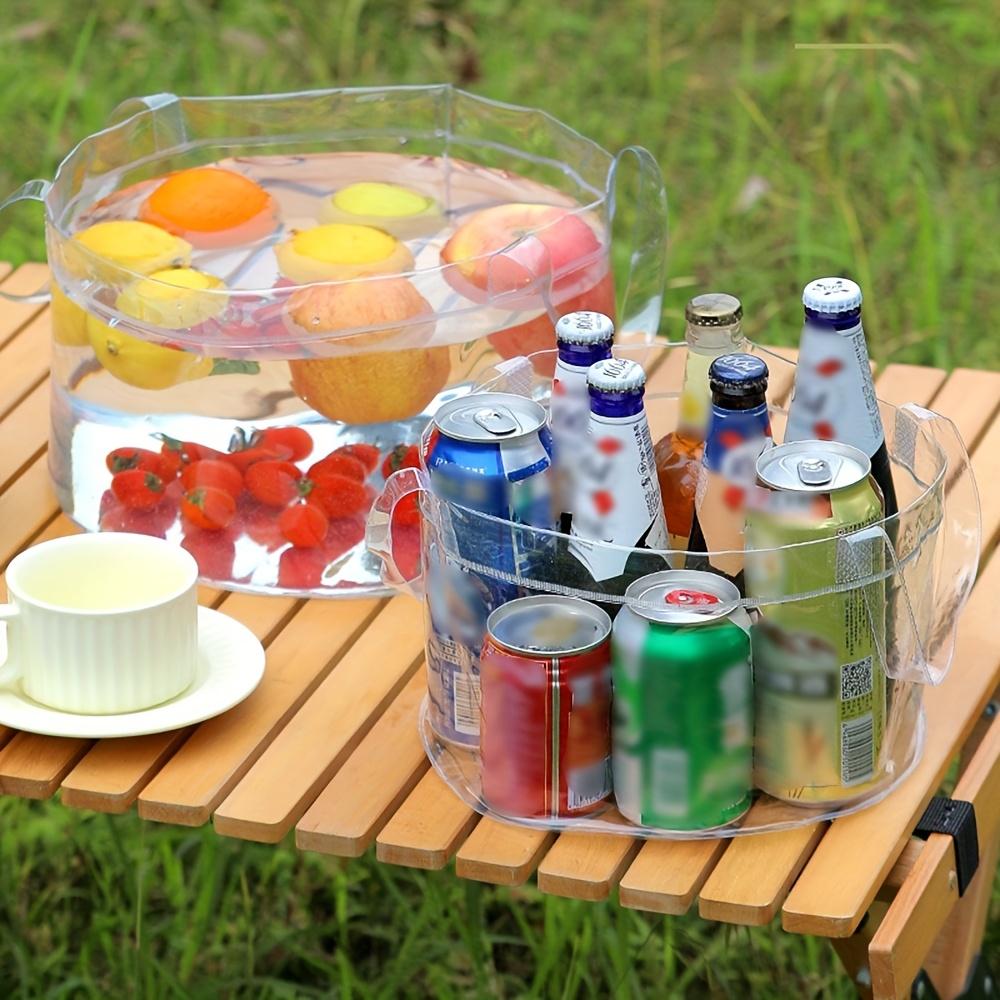 2Pcs Portable Foldable Water Bucket Bag PVC Water Basin with Handle For Fishing Outdoor Camping Vegetable Fruit Washing Bucket
